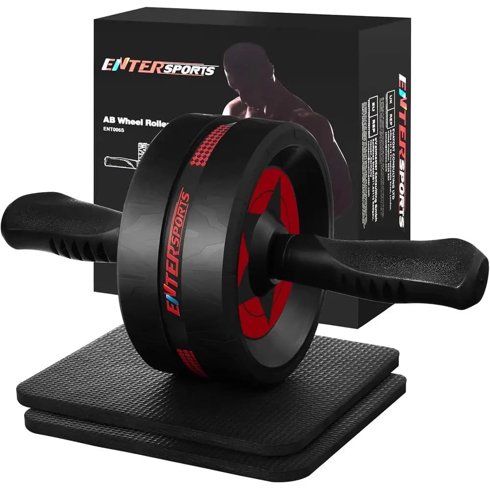 Wheel for Abdominals Portable with Knee Pads for Core Strength Training at Home - Suitable for Men and Women