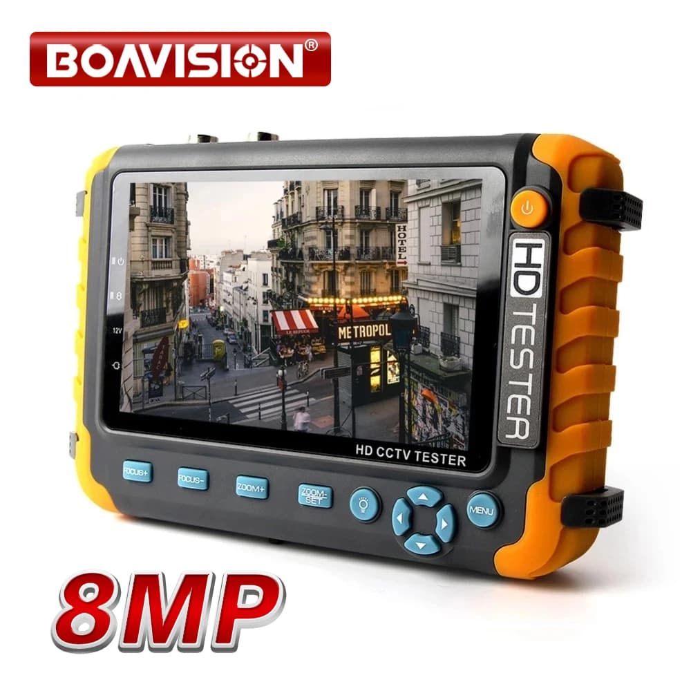 Tester per telecamera di sicurezza CCTV 8MP 4K Monitor LCD TFT da 5 pollici per 4 IN 1 TVI AHD CVI Tester per telecamera di sicurezza analogica Test audio video