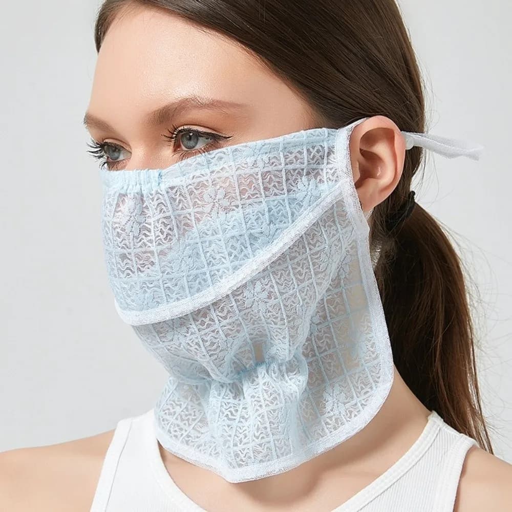 Fashion Neck Protection Lace Face Cover Breathable Dustproof Sunscreen Mask Mask Women