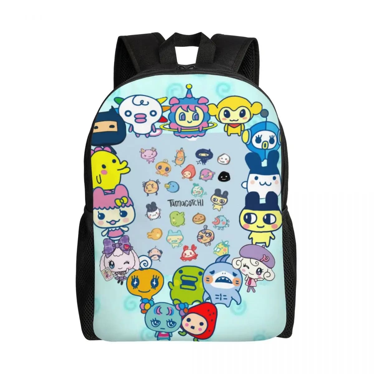 Zaino personalizzato Tamagotchies Cartoon per donna Uomo Borsa da scuola impermeabile per college Stampa Bookbag