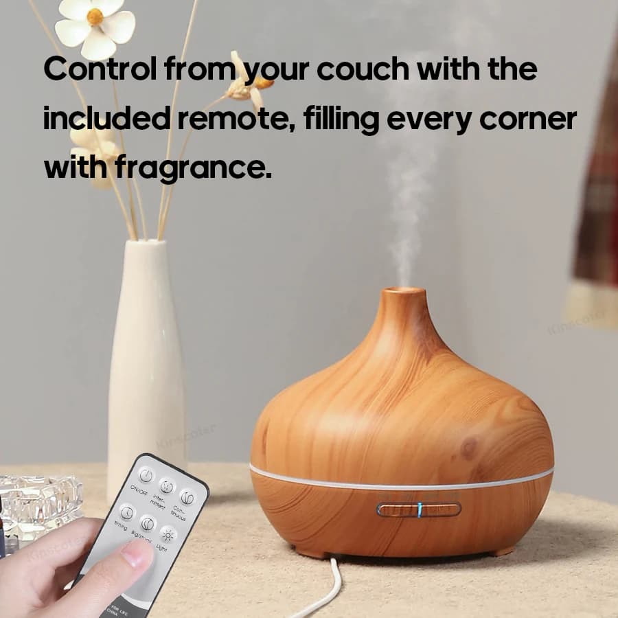Diffusore di aromi con effetto legno, umidificatore USB, purificatore d'aria da tavolo, diffusore di aromi a nebulizzazione fredda/set di oli essenziali per diffusore di aromi