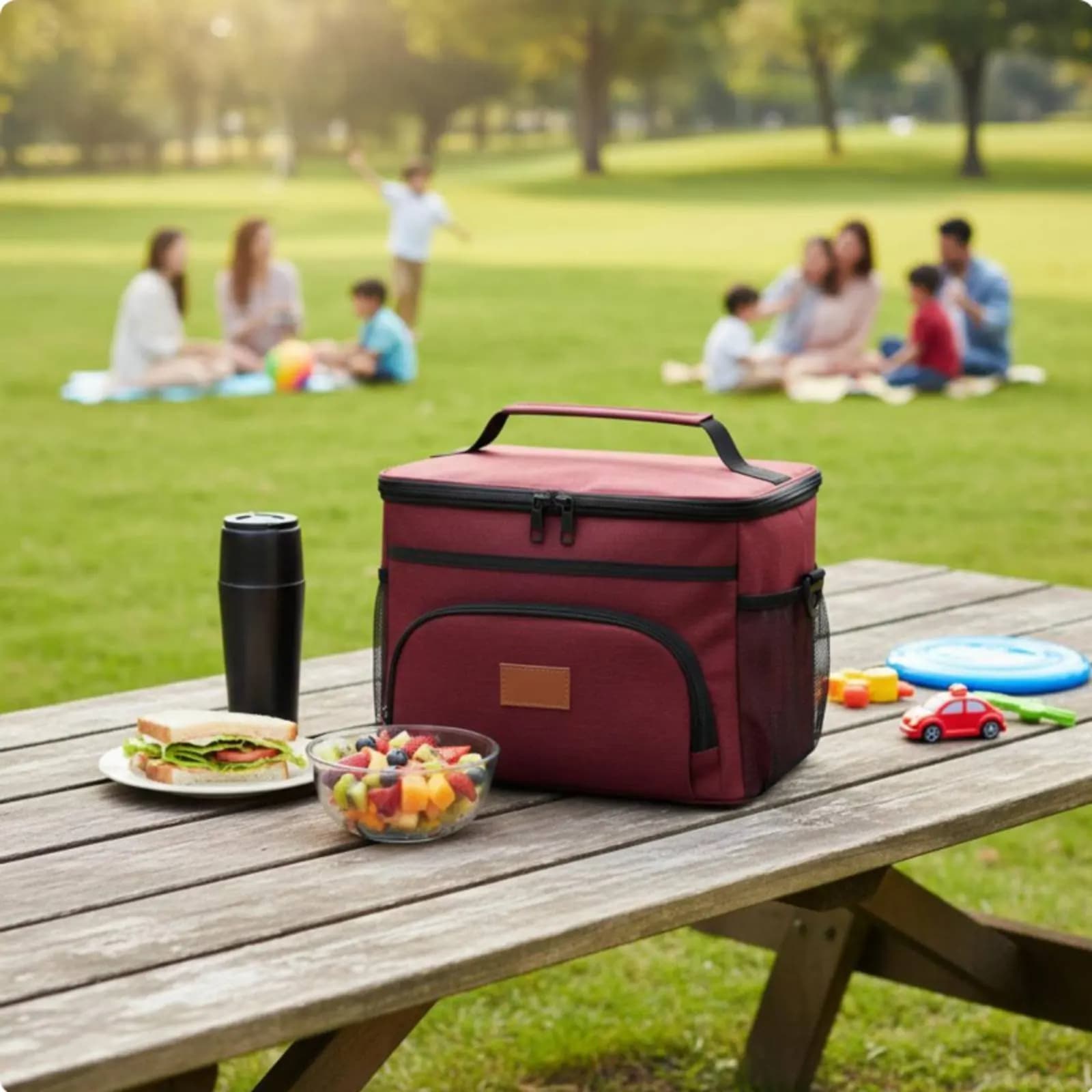 Borsa Termica Portatile per Pasti all'Aperto, Resistente alle Macchie, Grande Contenitore Termico per Alimenti, Morbida Borsa Frigo, Impermeabile e a Prova di Perdite