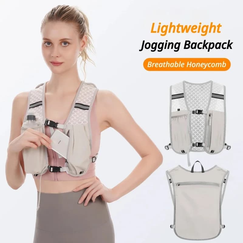 2026 newBiking Running Storage Vest Backpack Lightweight Running Vest Reflective Hydration Water Chest Pack Phone Storage Pocket