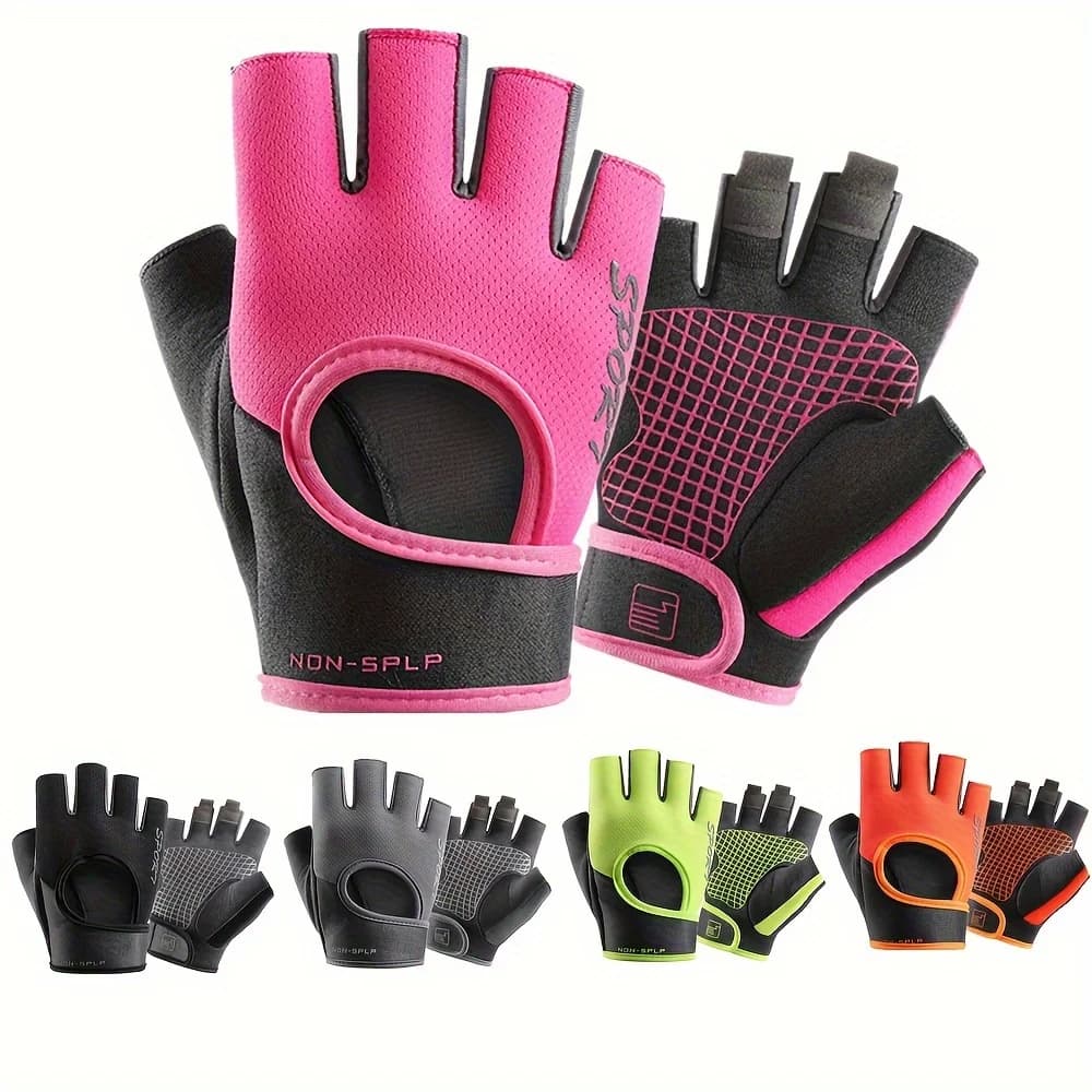 1 paio di guanti sportivi antiscivolo da donna, adatti per ciclismo, sport, palestra, sollevamento pesi, esercizi con bilanciere e manubri