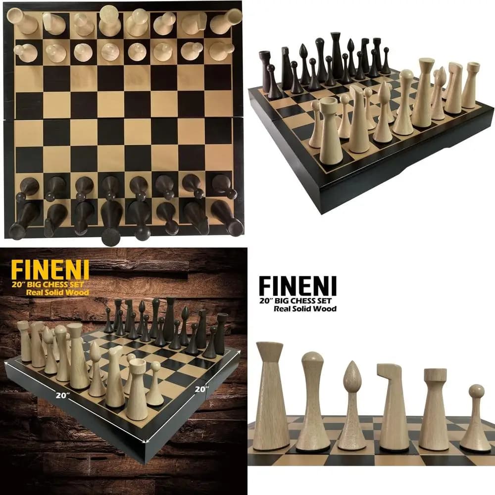 Elegante set da 20 scacchi premium in legno scuro con contenitore, 5,2 pezzi ponderati