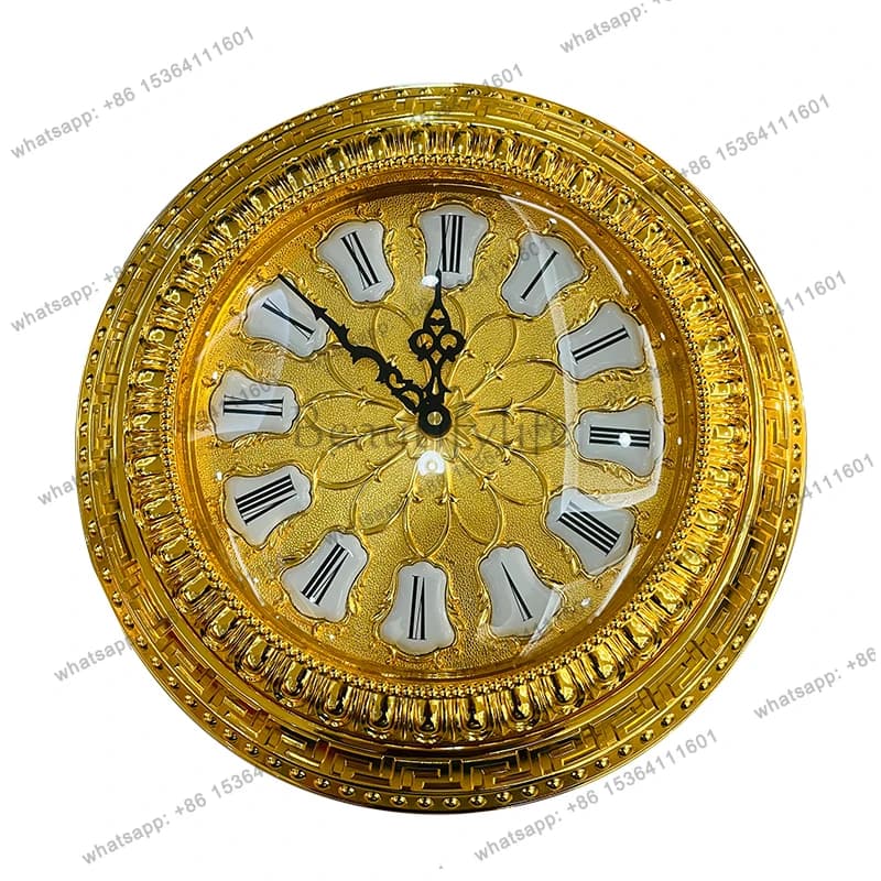 Orologio da parete rotondo in rame, creativo, europeo, fatto a mano, con movimento al quarzo importato, silenzioso, per la casa, alla moda.