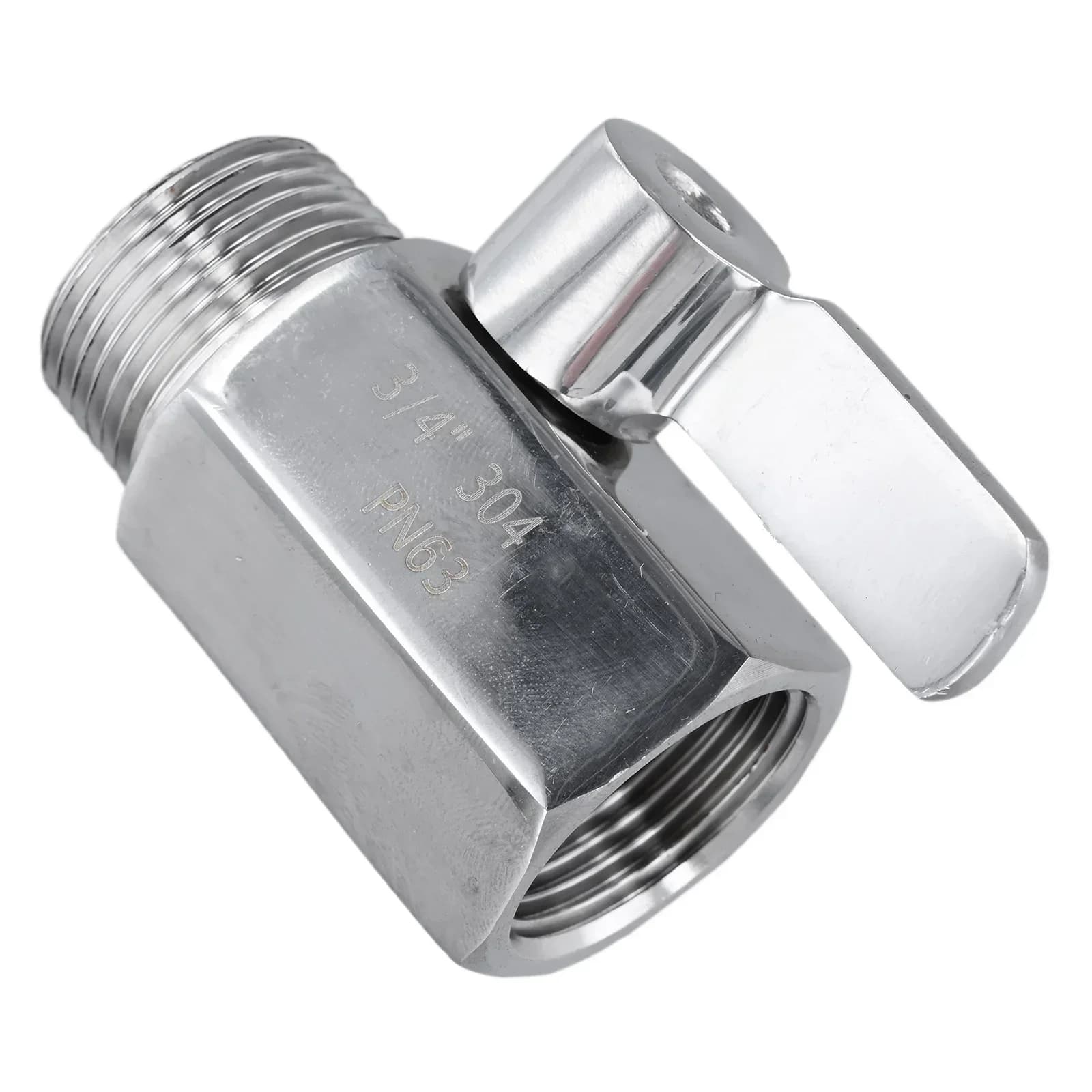 Connettore a valvola a sfera per tubo da giardino 3/4" con valvola di intercettazione filettata, accessori di facile installazione con rondella, lunga durata