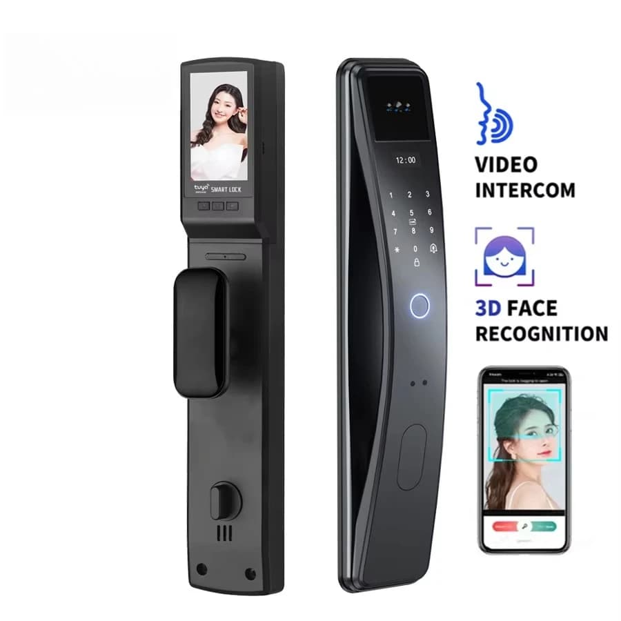 Smart Lock con riconoscimento facciale 3D con fotocamera Cerradura Inteligente Smart Lock biometrico automatico per impronte digitali