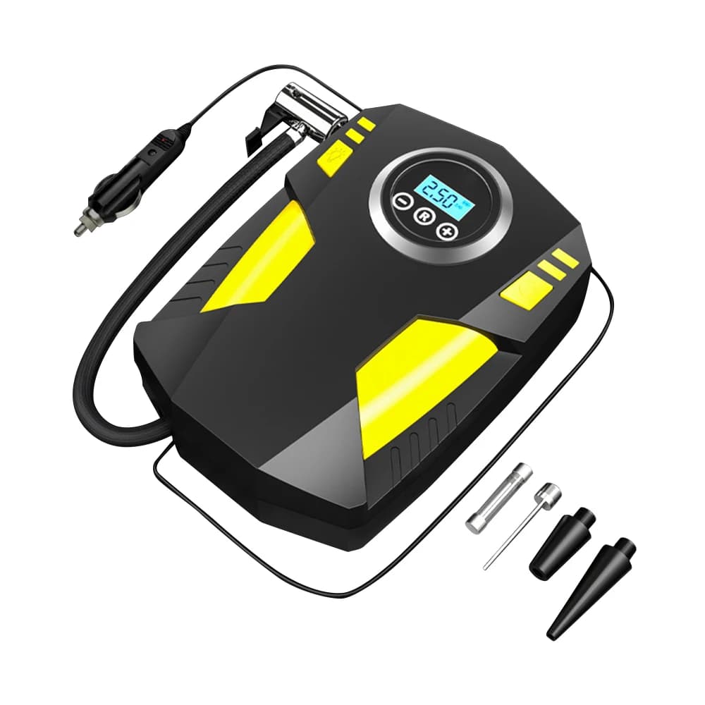 Pompa di gonfiaggio per auto 12V con cavo Display digitale Luci a LED Illuminazione Gonfiatore per auto Compressore d'aria per auto Pompa di gonfiaggio per pneumatici elettrica