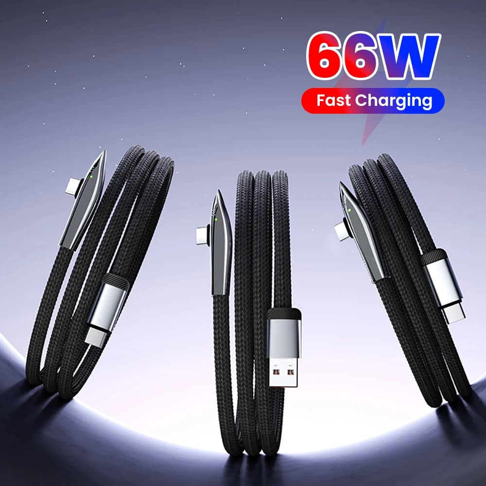 Cavo di Ricarica Rapida USB C a Type C da 100W, Cavo Angolato per Gaming, Connettore Type C a Type C per iPhone 15 e Ricarica Laptop