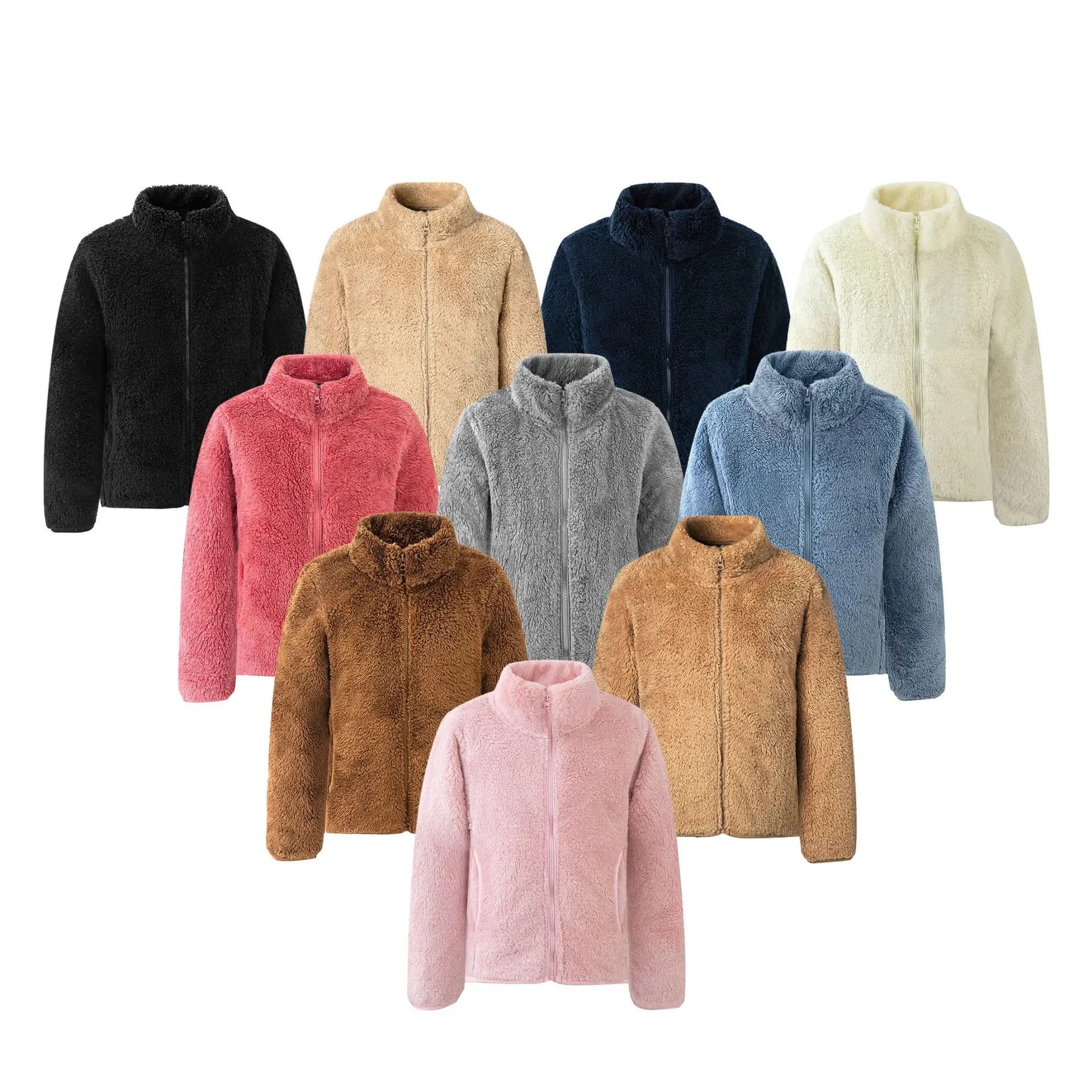 Calore invernale ragazze e ragazzi Plain Full Polar Fleece dolcevita Zip giacche bambino cappotto scuola bambini Outfit top 5-14 anni