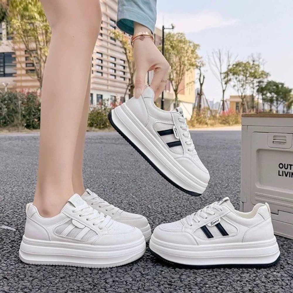 Sneakers da Donna con Piattaforma in Rete Traspirante, Scarpe Casual Slip-on, Calzature Comode con Suola Spessa per Uso Quotidiano e Sportivo