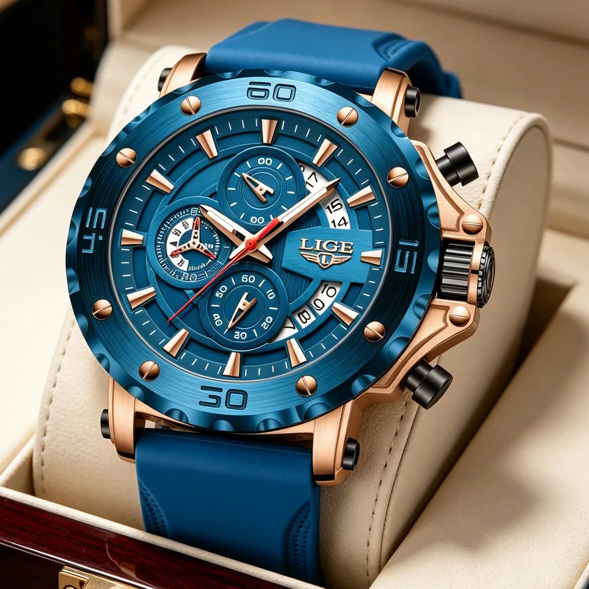 LIGE Fashion Watch For Men Calendar Luminous Waterproof Quartz Man Wristwatch Chronograph Stainless Steel Luxury Men's Watch