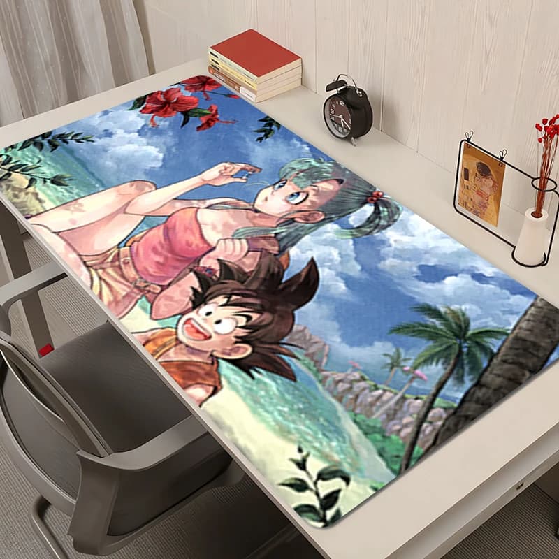 Tappetino per mouse Dragon Ball Bulma Anime Tappetino per mouse in gomma Tappetino per scrivania Tappetini da gioco Accessori per PC Tappetino esteso Tappetino per tastiera antiscivolo
