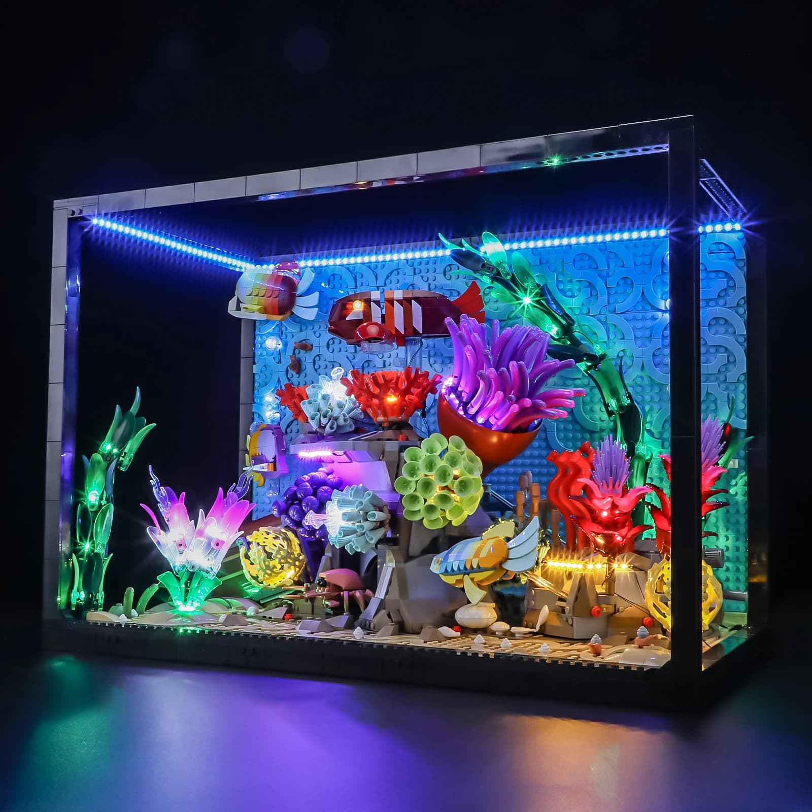 Hprosper Luce LED per Lego 10366 Icone Lampada decorativa per acquario tropicale con scatola batteria (Non include i blocchi di costruzione Lego)