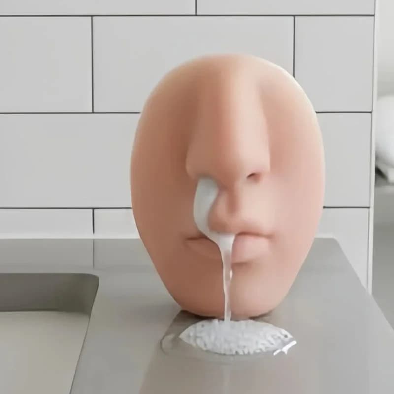 Dispenser di sapone da parete realistico a forma di naso divertente macchina per sapone da naso in silicone per bagni cucine decorazioni per la casa