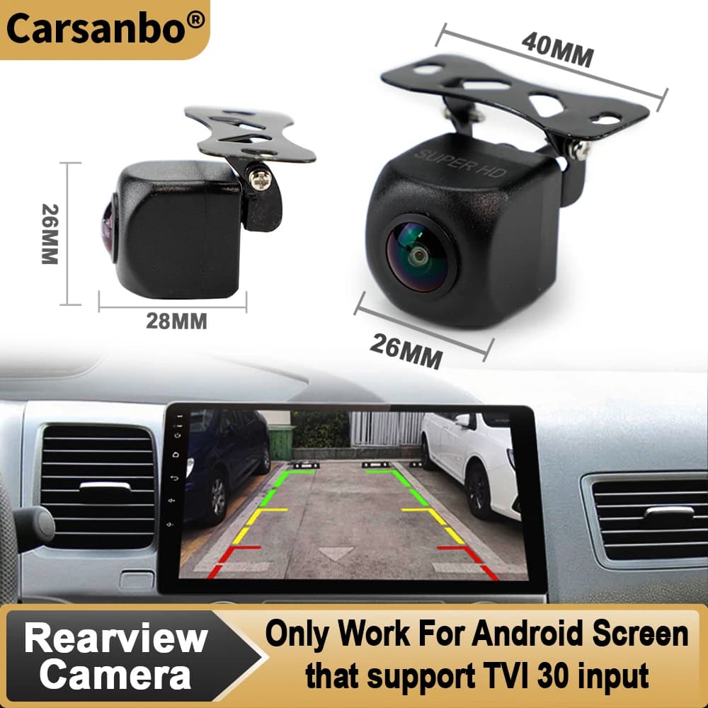 Carsanbo Android Camera 720P HD Only Work For Android 2 Din Radio Which Support TVI 30 Input Car Rear View Camera