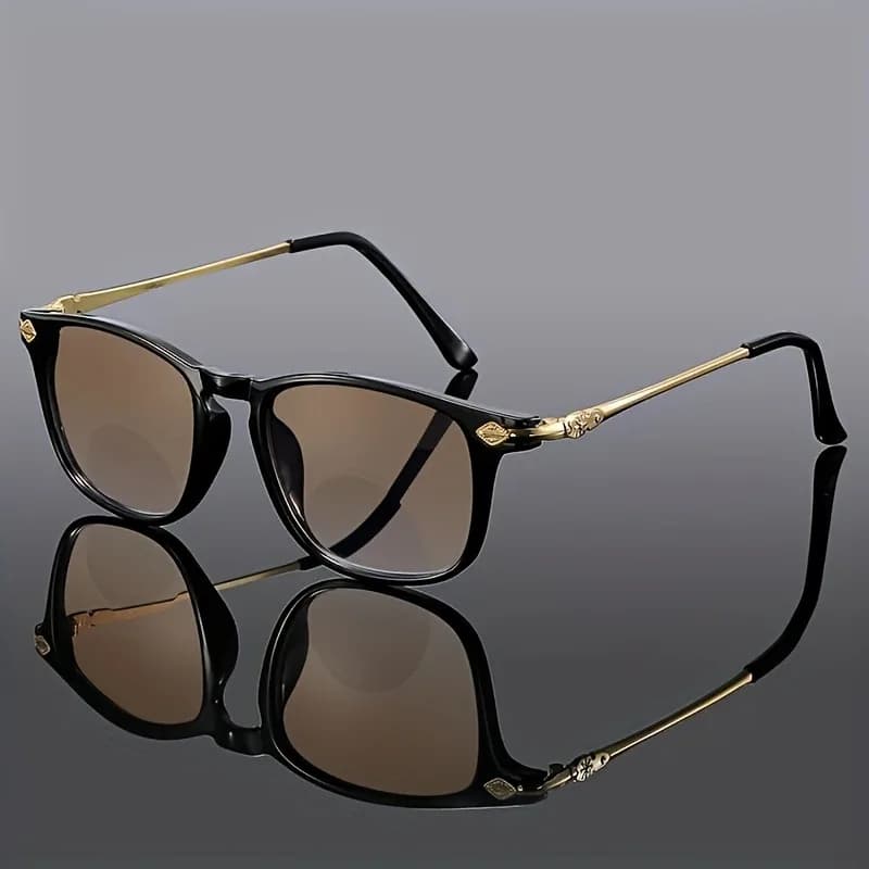 Retro bifocal reading glasses for both near and far use, UV resistant sunglasses, unisex frame glasses, prescription+100 to+400