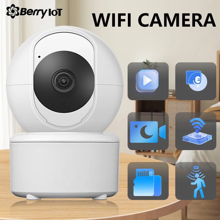 BERRY IOT 3MP WiFi Telecamera di monitoraggio Baby Monitor PTZ Telecamera di sicurezza interna CCTV Citofono vocale Visione notturna Capacità ICSEE