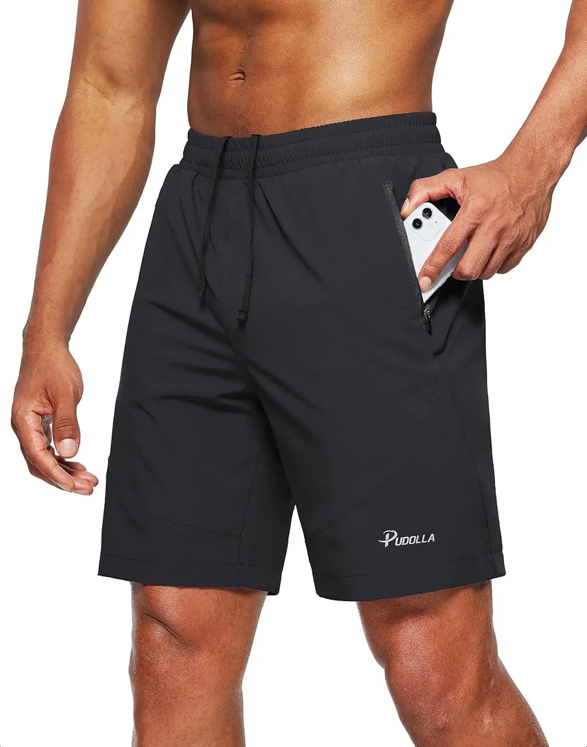 Pantaloncini da corsa da uomo 7'/5'/9' leggeri, pantaloncini sportivi da palestra per uomo con tasche con cerniera