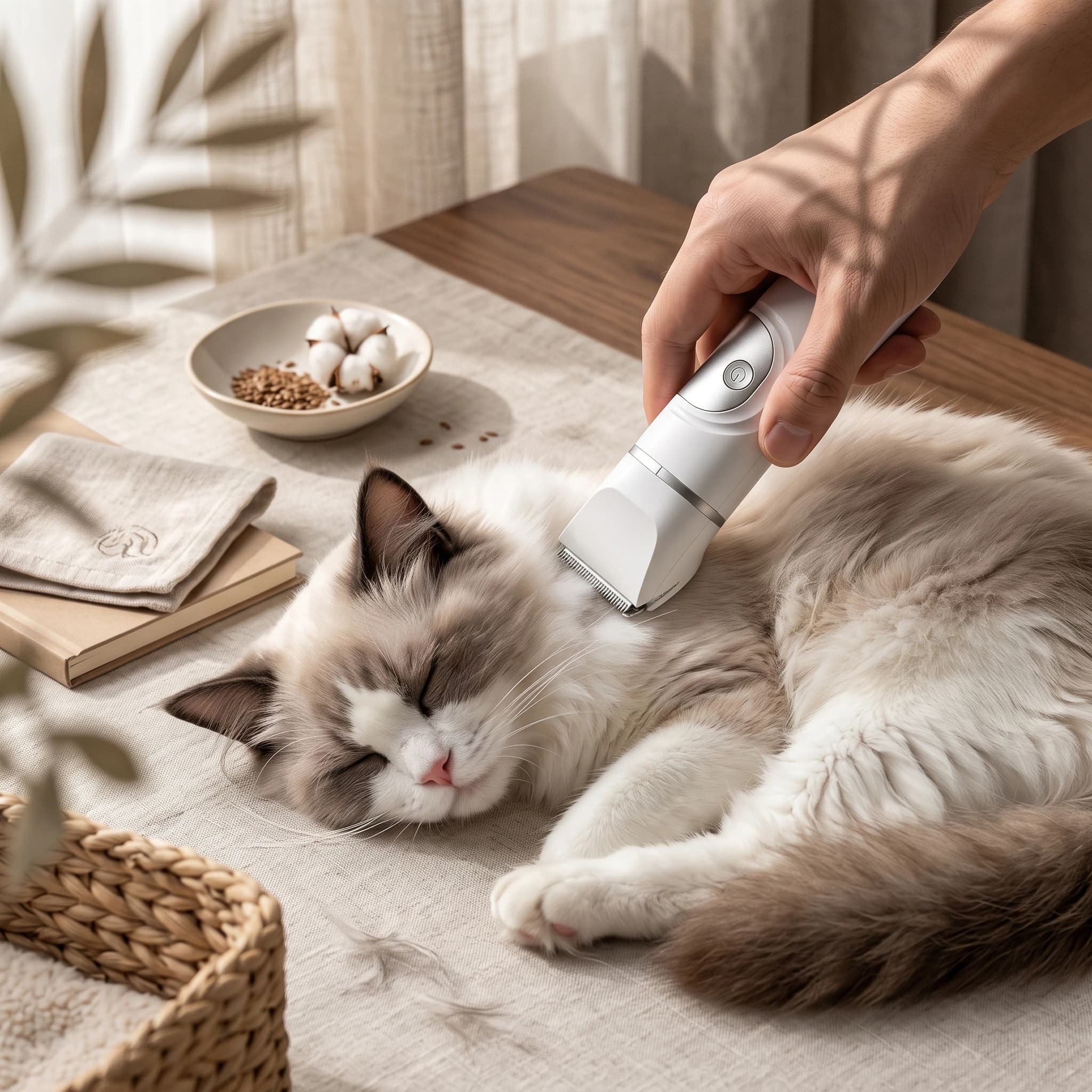 Pet Grooming Kit Ergonomic Pet Clippers with Nail Grinder Dog Hair Clipper with Attachments Low Noise Compact for Dogs