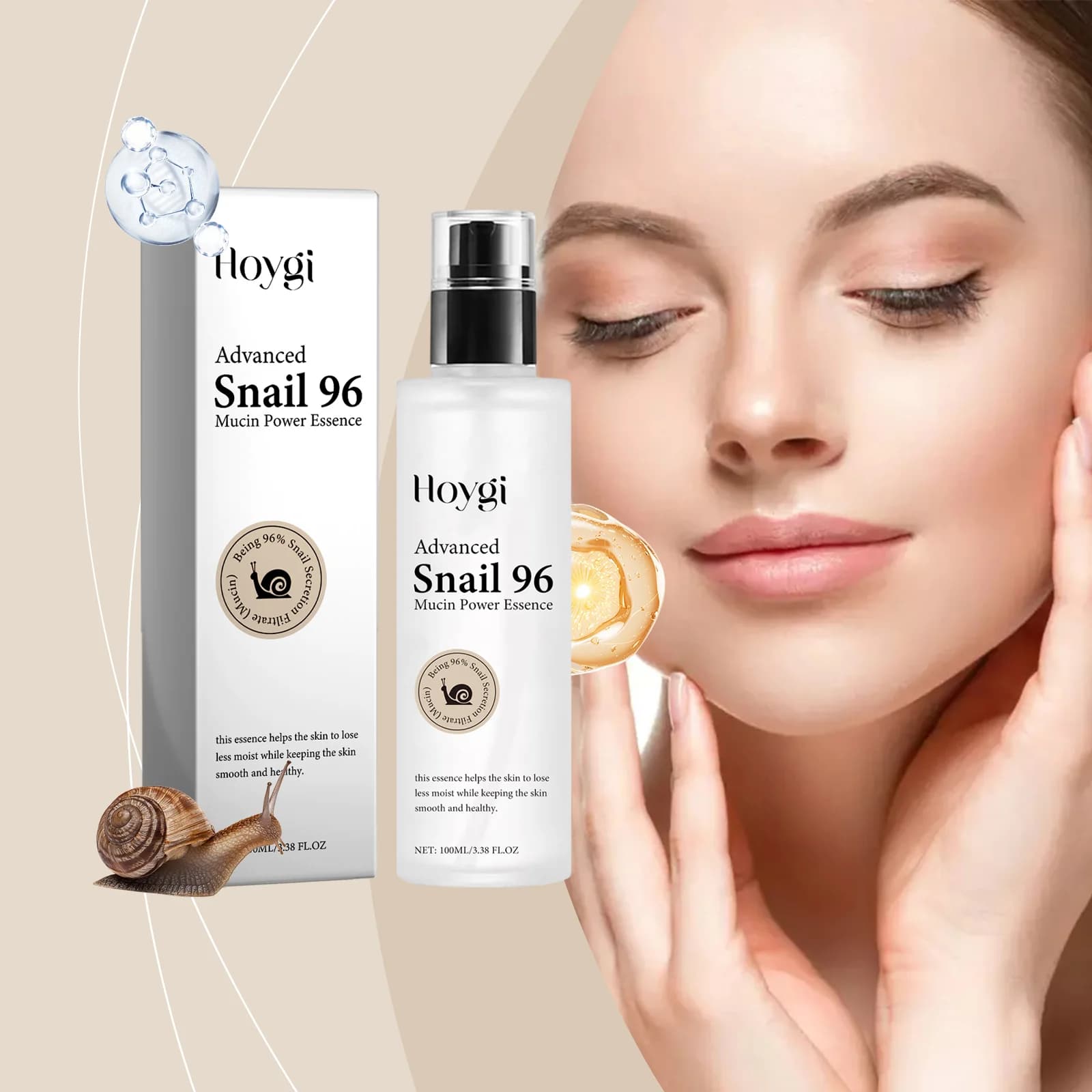 100ml Lumache Preziose 96 Mucin Siero Firm Rafforzamento Dissolvenza Linee sottili Levigante Nutriente Idratante Essenza per il viso Cura della pelle