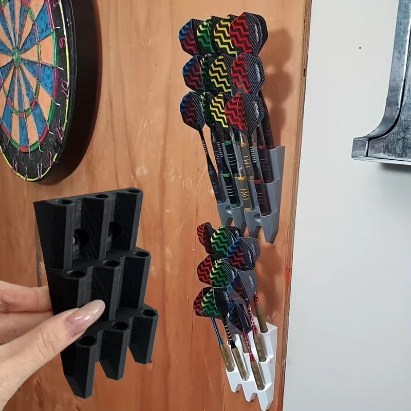 Espositore per freccette minimalista da 1/2 pezzi, supporto da parete può contenere 9 freccette, robusto polipropilene per sala giochi domestica, regalo per giocatori