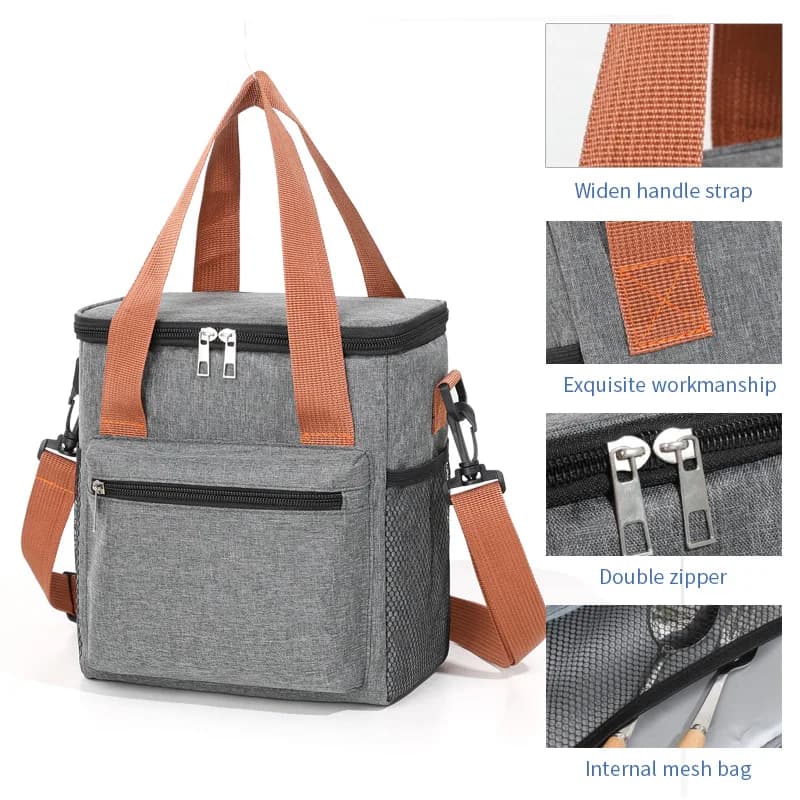Borsa Termica a Tracolla per Pranzo - Contenitore Isolante per Riso e Alimenti per Picnic e Campeggio