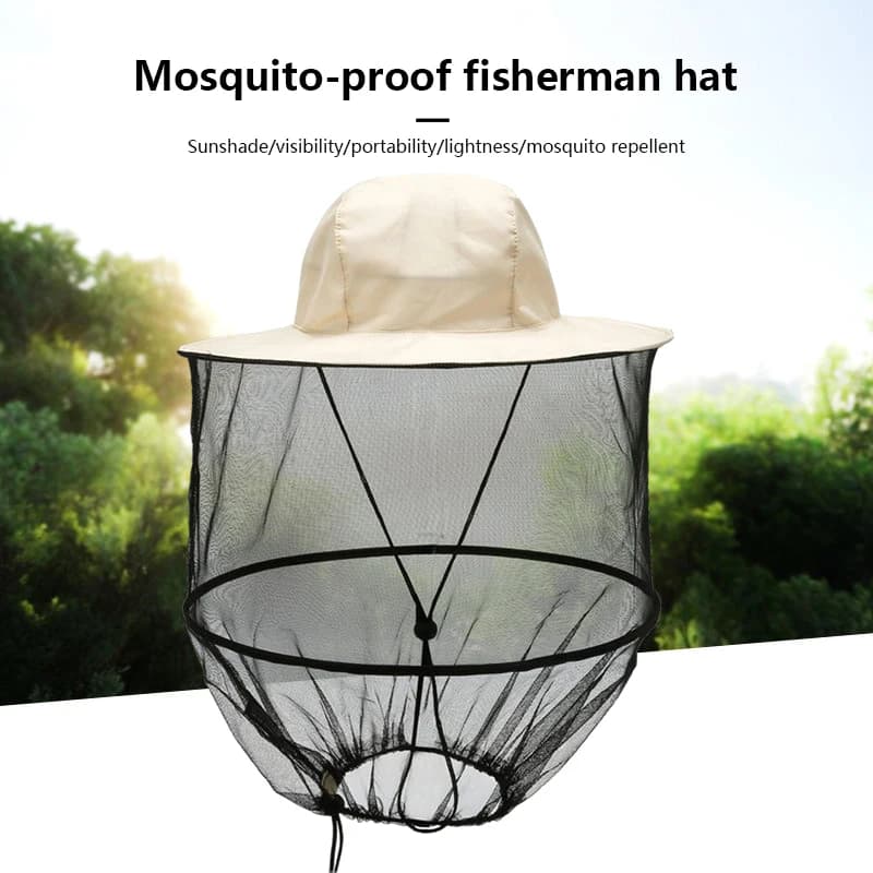 Mosquito Hat With Hidden Net Mesh Repellent Insect Bee Protection Men Women Outdoor Sunscreen Fishing Cap