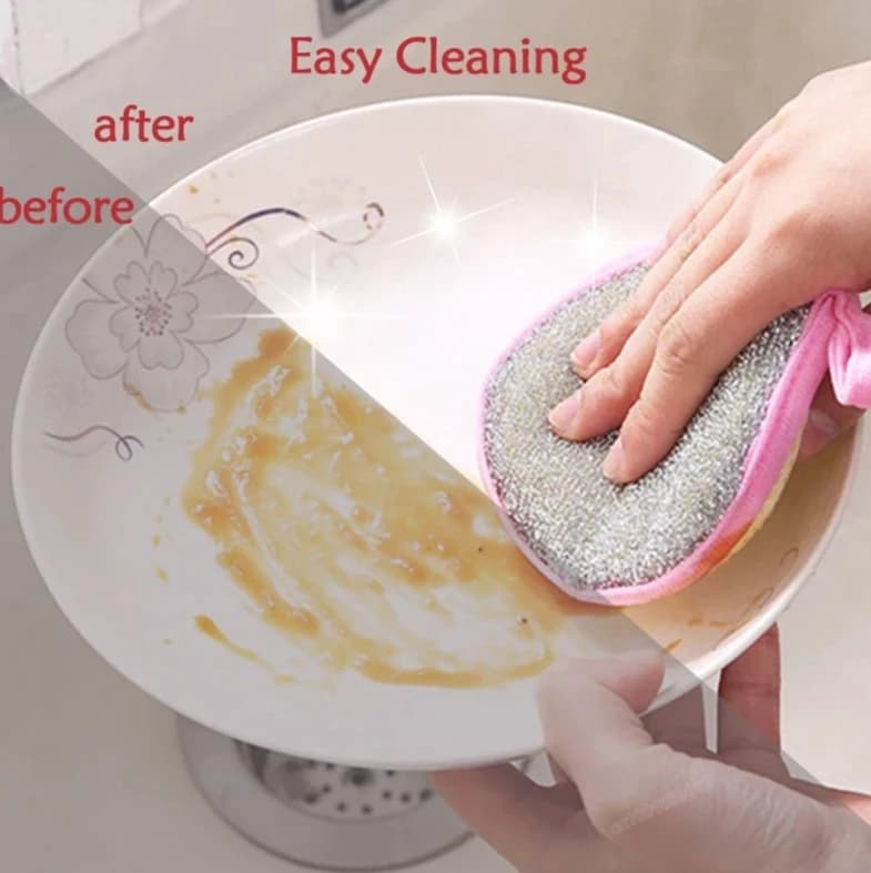 Utensili da cucina 5 pezzi Spugna per lavare i piatti a doppio lato Spazzola per lavare i piatti Pan Pot Spugne per lavare i piatti Pulizia della casa