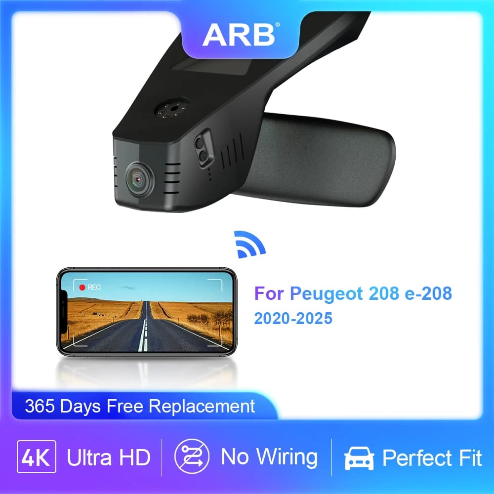 Dashcam for Peugeot 208, e-208 2020 - 2025, ARB Perfect 4K 2160P Vehicle Camera