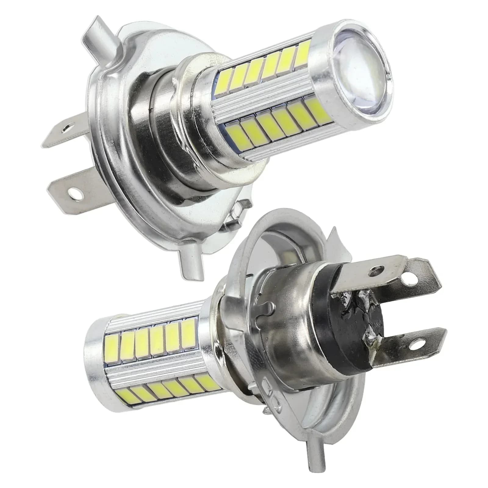 1pcs Car H4 H7 H1 H3 LED Front Fog Lights Lamps Beads 5630-33SMD 12V 1A Aluminum Alloy Color 6000K Luminous Flux Accessories