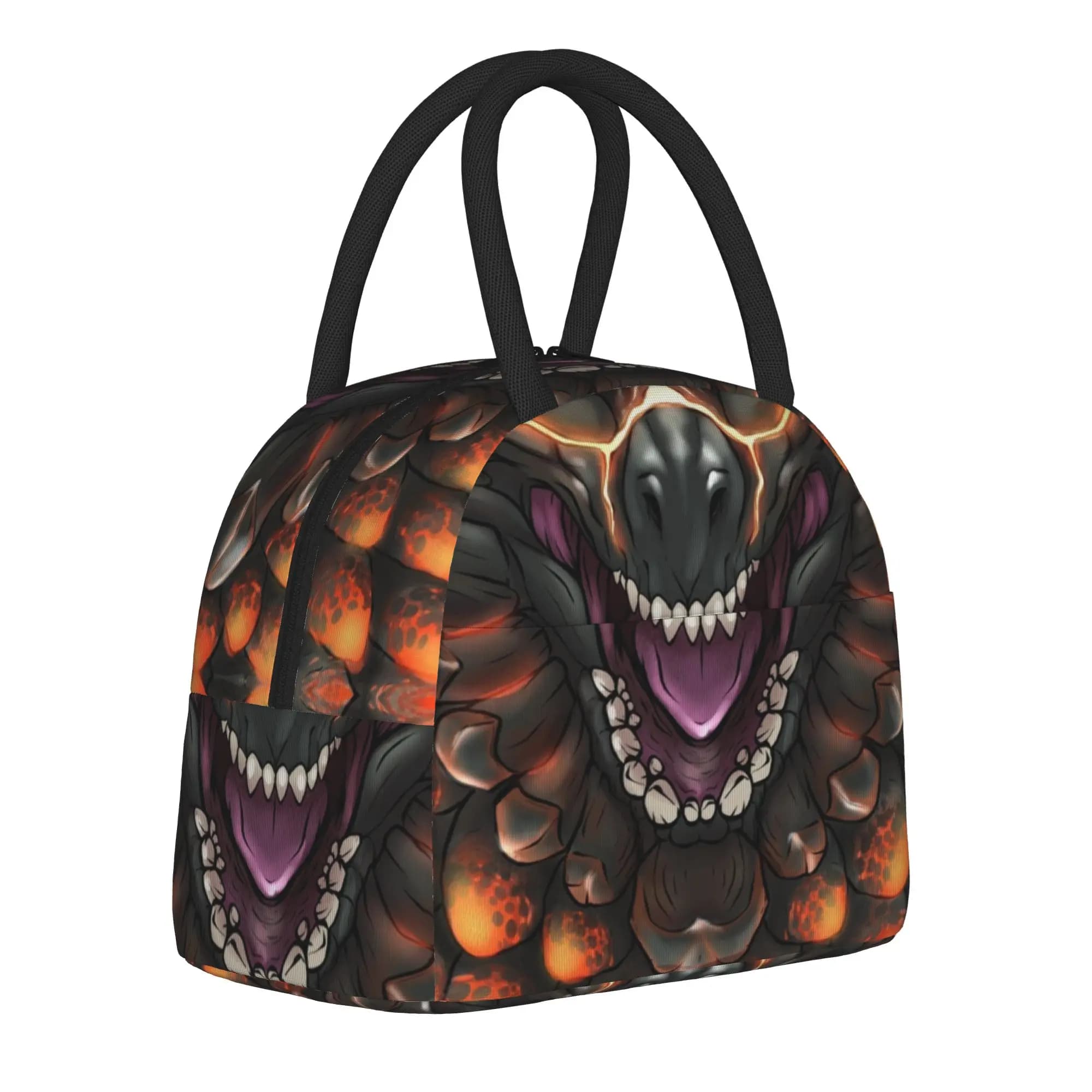 Bazelgeuse Monster Hunter World Borsa termica per il pranzo, borsa termica riutilizzabile, contenitore per il pranzo Kanji Game MHW Tote Lunch Box