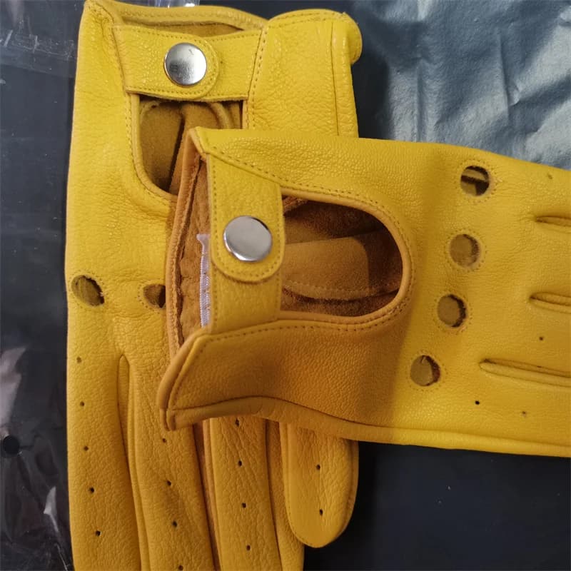 Men's Soft Bike Gloves Men's Leather Retro Motorcycle Thin Luva Sport Handschuhe Cycling Riding Gloves Running Gloves Tactical Leather Gloves