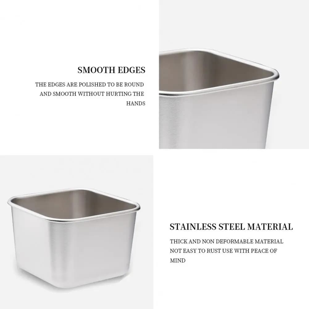 Metal Lunchbox Containers 60/180ml Stainless Steel Sauce Cups with Leakproof Silicone Lids Stackable Food Storage Containers