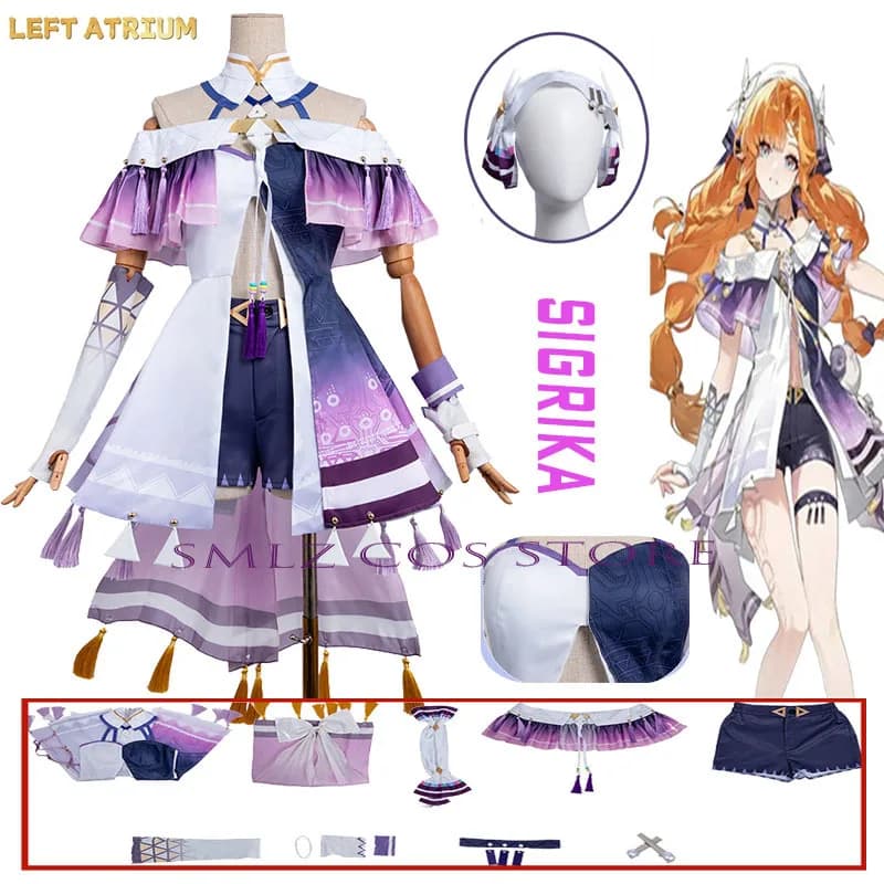 Sigrika Cosplay Game Wuthering Waves SIGRIKA Cosplay Costume Dress Uniform Halloween Party Role Play Outfit for Women