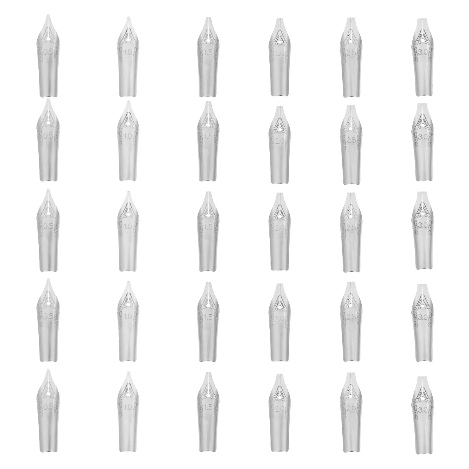 30Pcs Pen Nibs Backup Set Premium Quality Fountain Pen Replacement Calligraphy Nibs Assorted Sizes for Writing Drawing Art