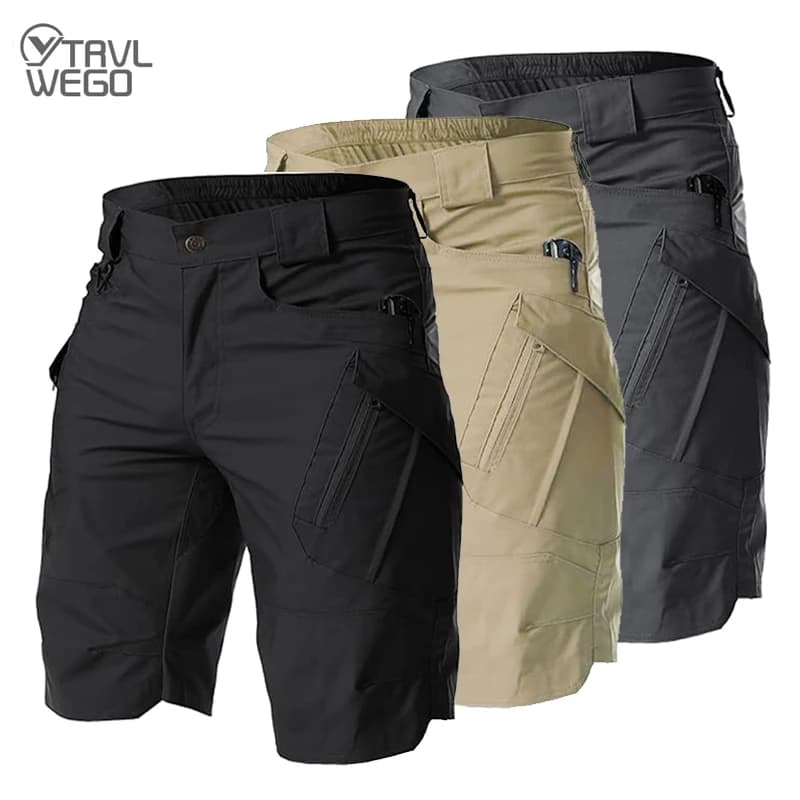 Pantaloncini Cargo Tattici da Uomo TRVLWEGO ad Asciugatura Rapida, Pantaloni da Lavoro con Tasche Multiple, Ideali per Escursionismo, Viaggi e Pesca