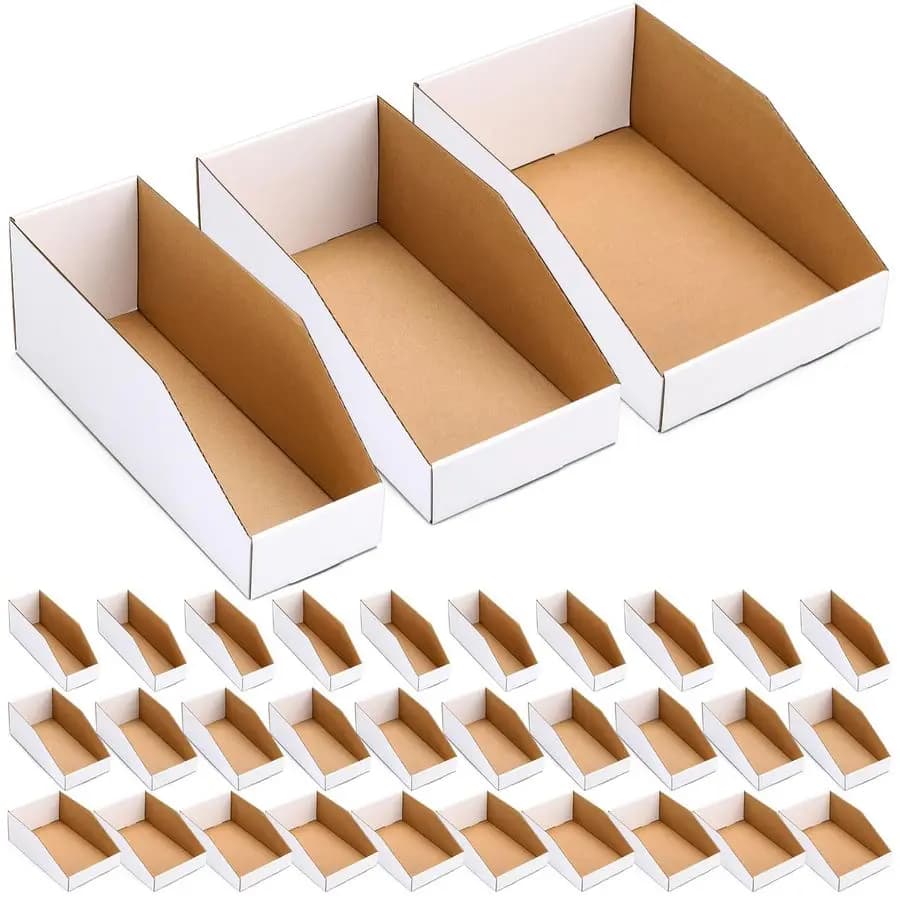 Set di Scatole di Cartone per Stoccaggio, Misure Assortite, 28 Pezzi 12x4x4.5, 14 Pezzi 12x6x4.5, 8 Pezzi 12x8x4.5, Organizzatori in Cartone Ondulato