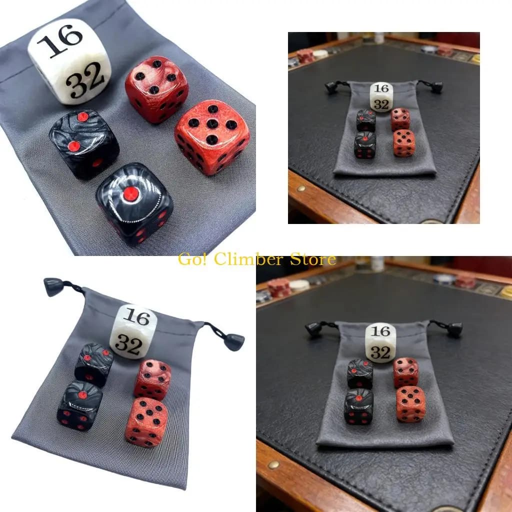 Q84C Backgammon Pearls Dices Set 22mm Doubling Cubes 4Pcs 16mm Dices Gaming Dices