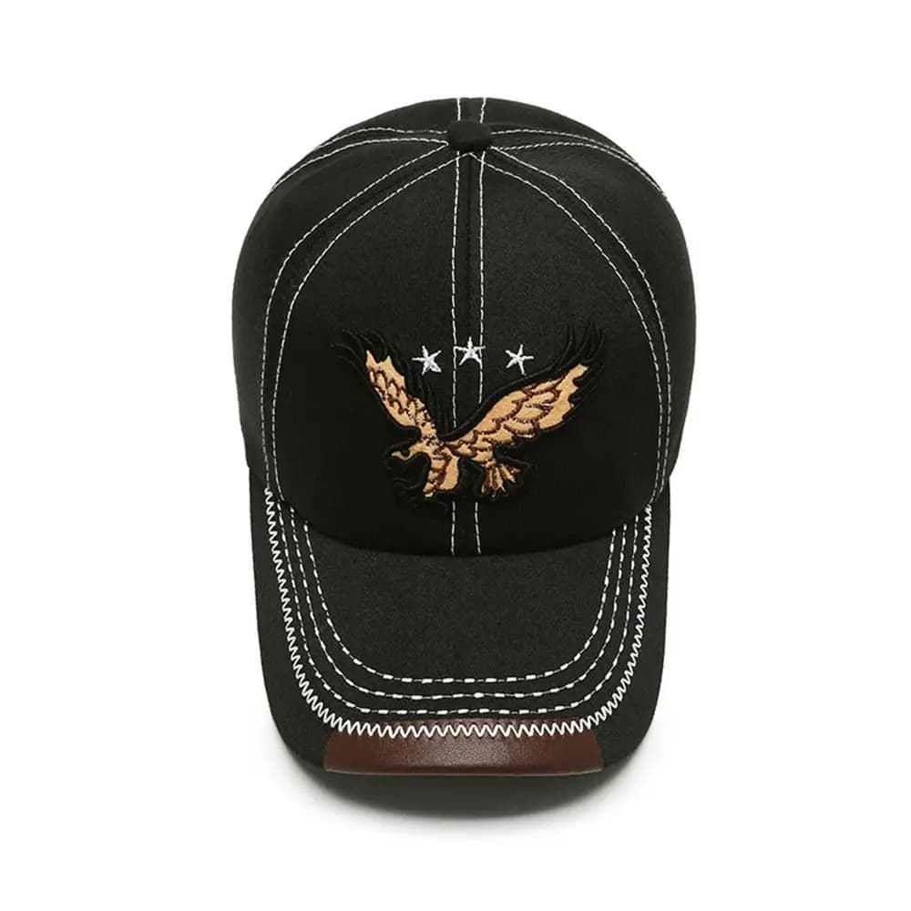 Men's hat embroidered with eagle, breathable, 3D baseball cap with eagle, adjustable, casual, snapback, golf cap