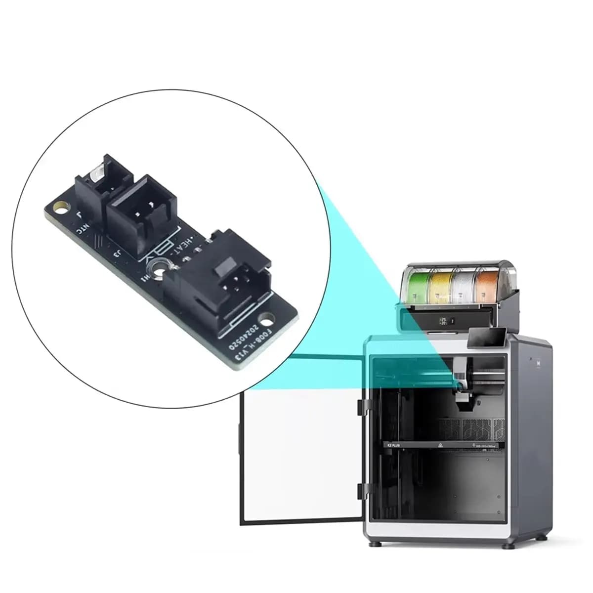 (B63C) 2PCS for Creality K2/K2 Pro/K2 Plus HotEnd Adapter Board 3D Printer Extruder Replacement Board for K2 K2 PRO K2 PLUS