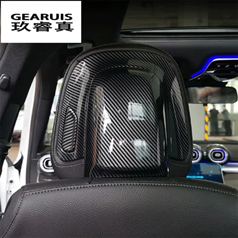 Per Mercedes Benz classe C W206 2022 accessori interni in fibra di carbonio per auto pulsante poggiatesta sedile regolazione pannello adesivo