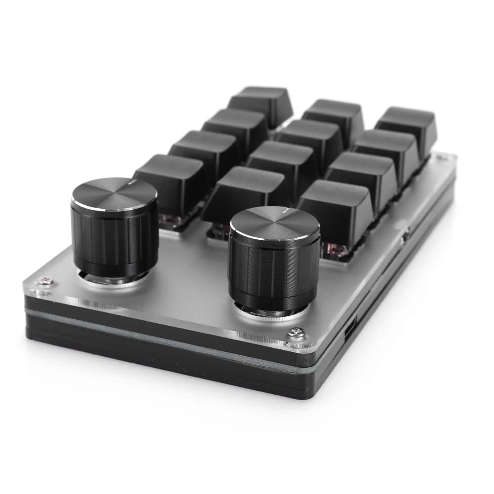 12 Key 2 Knob Copy Paste Mini Button Bluetooth-Compatible/Wired Mini Mechanical BT Keyboard Red Switches for Macbook PC Laptop