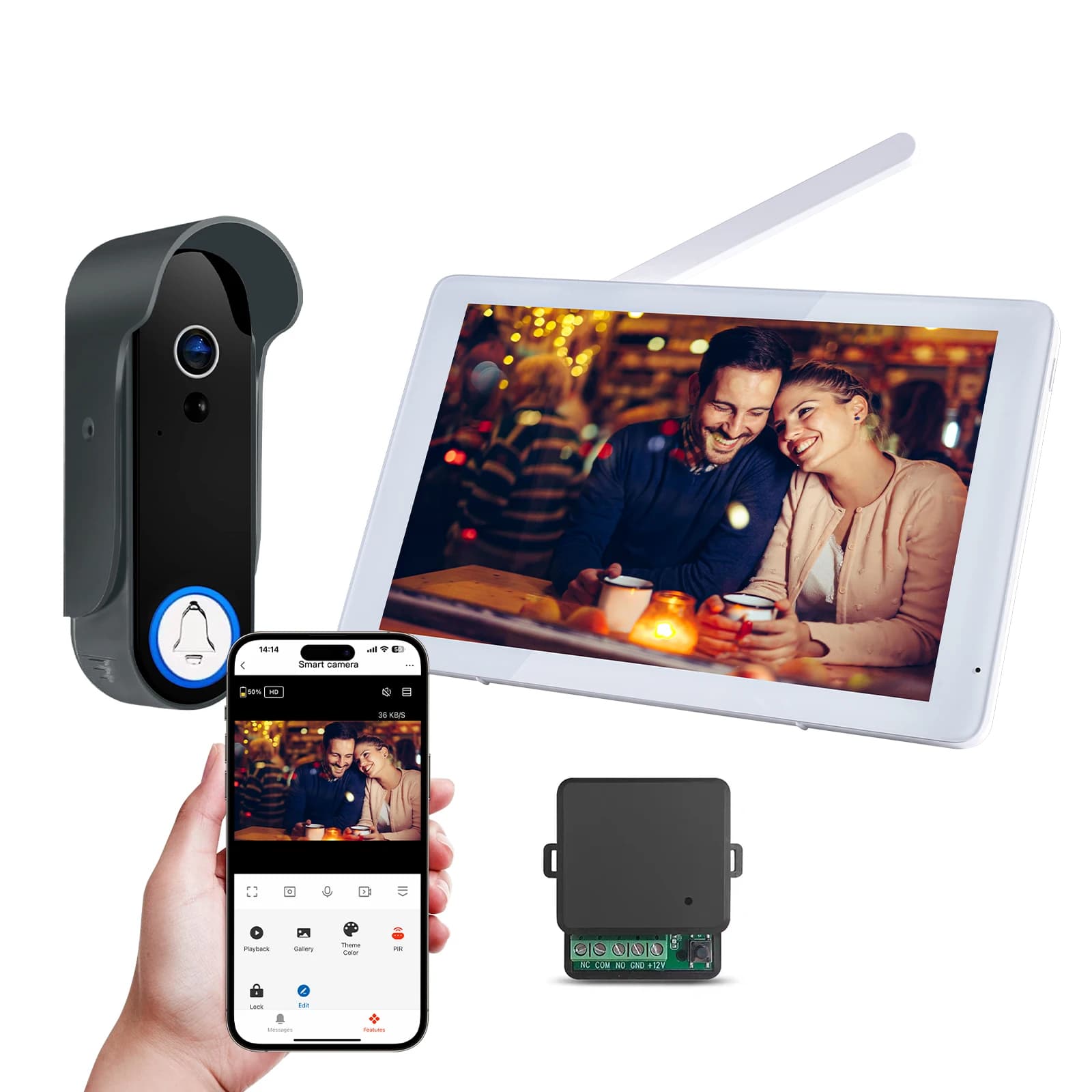 Campanello Intelligente con Telecamera HD 1080P, Visione Notturna, Rilevamento Movimento e Sistema di Videocitofono
