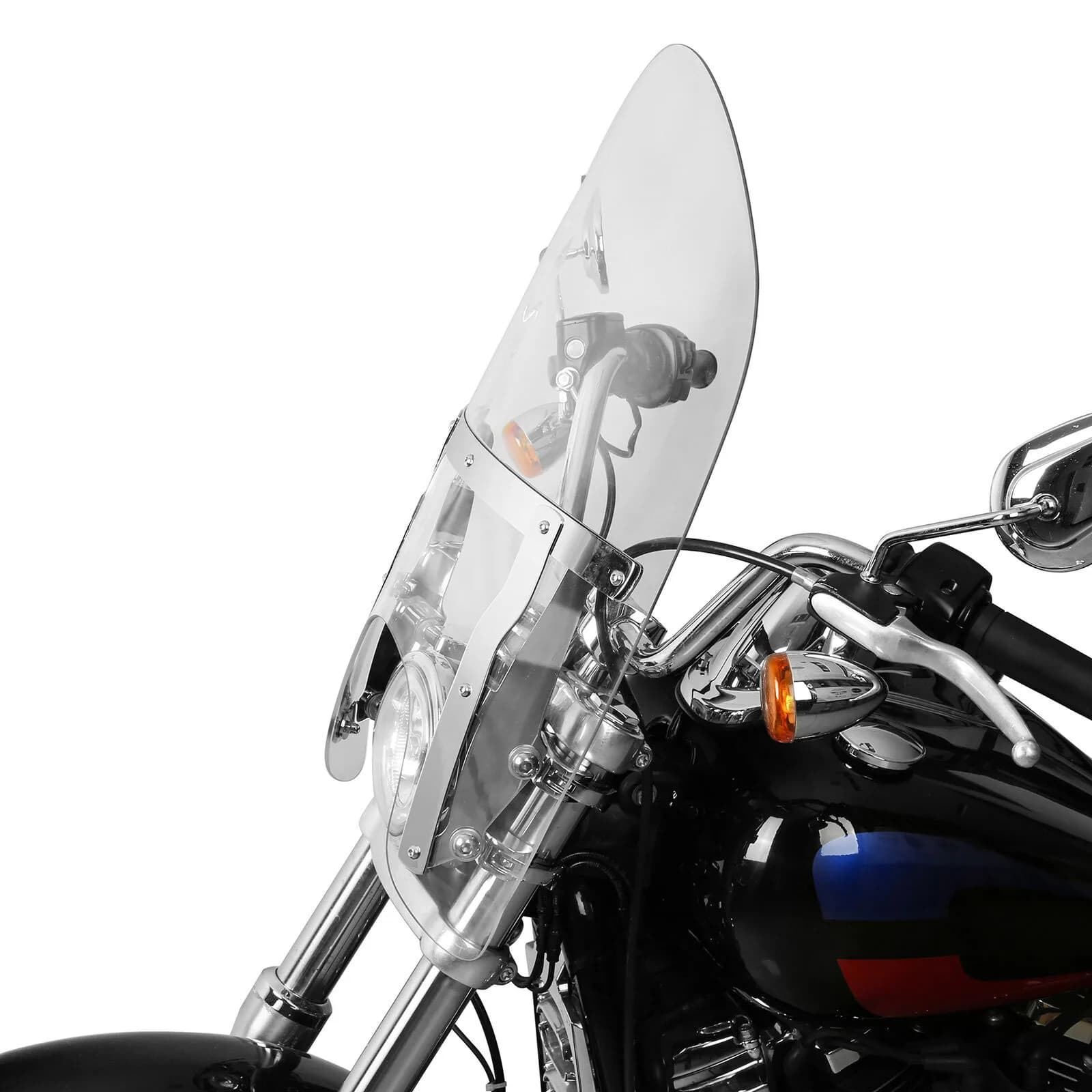 Parabrezza da 19 "con morsetti da 49mm per Harley Street Bob FXBB Low Rider 2018-2020 Softail Standard 2020-2022 moto