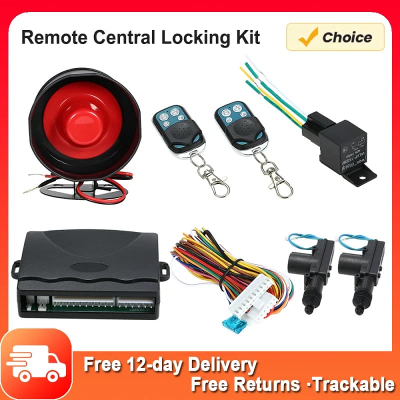 Allarme per auto + KIT di chiusura centralizzata a distanza a 2 porte con sensore di scossa kit di chiusura centralizzata a distanza immobilizer allarme per auto per tutti i tipi