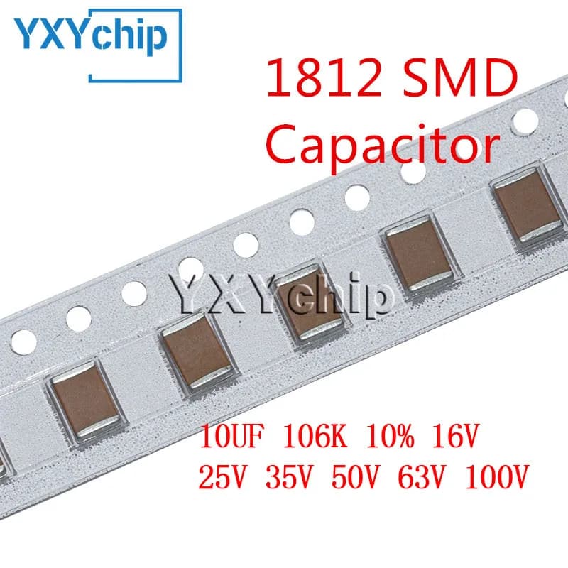 10 pz 1812 10UF 106K 10% 16V 25V 35V 50V 63V 100V X7R SMD Chip condensatore ceramico multistrato