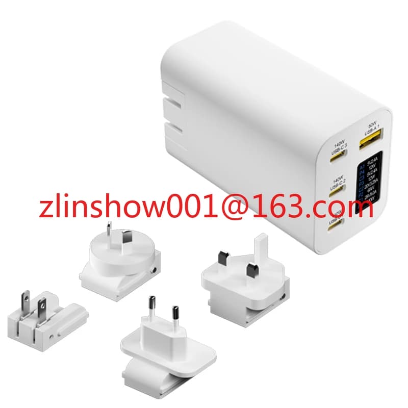 US EU UK Plug 280W GaN Wall Charger | PD140W USB-A & USB-C 4 Port Fast Charging Travel Charger Power Adapter