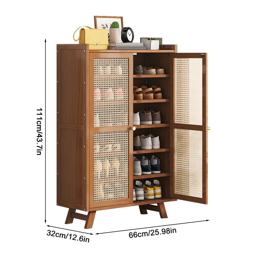Scarpiera a 5/7 livelli con ante, mobile scarpiera autoportante in legno per ingresso, corridoio, armadio, casa